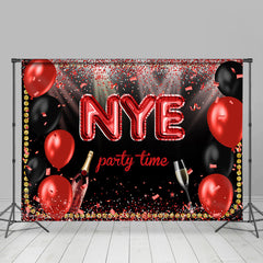 Lofaris Ribbons Champagne Balloons Nye Party Time Backdrop