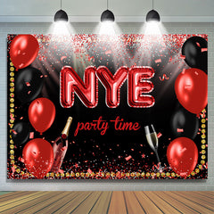 Lofaris Ribbons Champagne Balloons Nye Party Time Backdrop