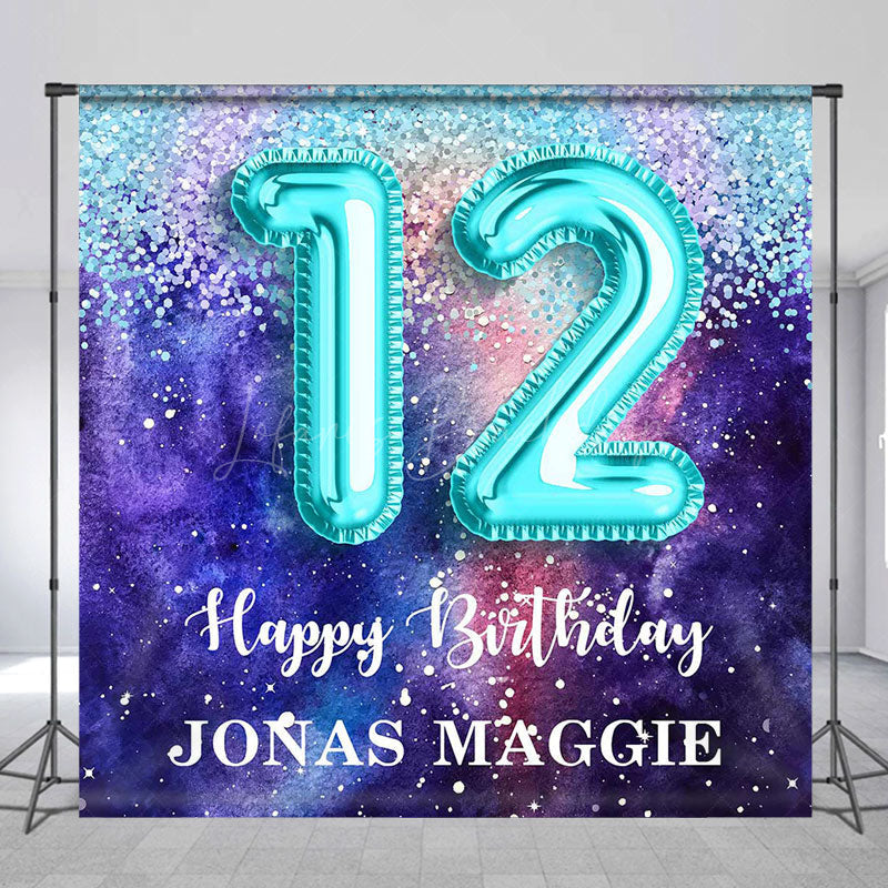 Lofaris Ribbons Purple Abstract Custom Birthday Backdrop