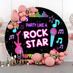 Lofaris Rock Star Musical Black Round Backdrop For Birthday