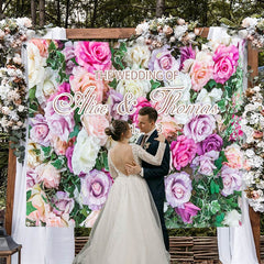 Lofaris Romantic Beautiful Flower Wall Wedding Party Backdrop