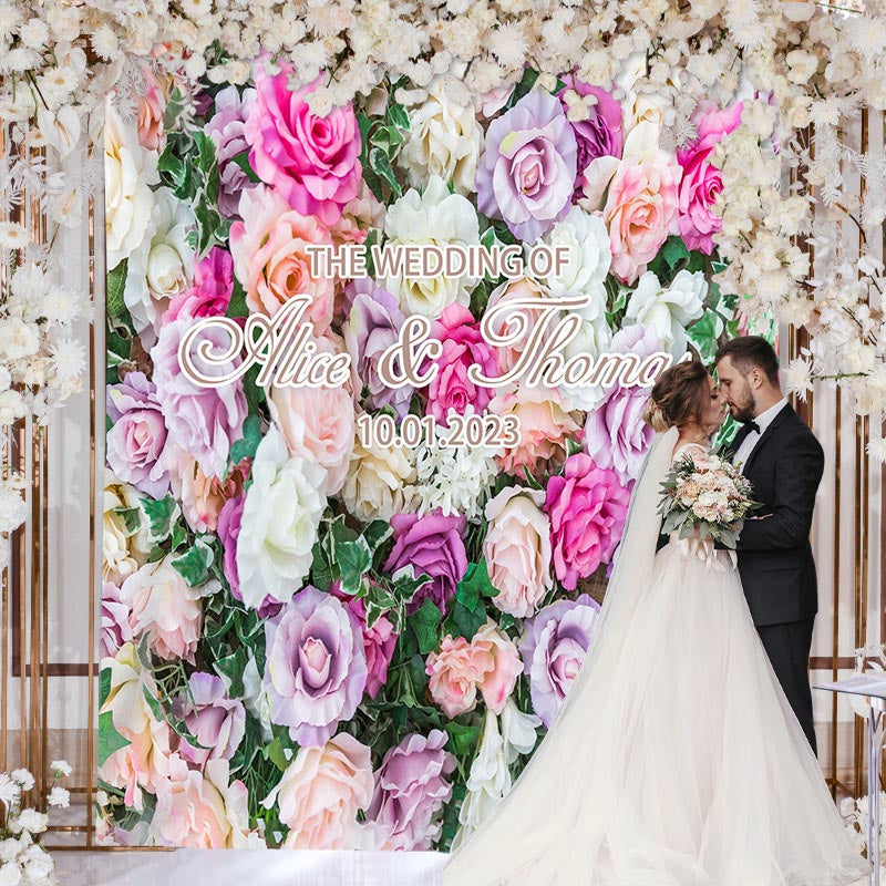 Lofaris Romantic Beautiful Flower Wall Wedding Party Backdrop
