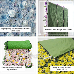 Lofaris Heart Shape Rose Flower Fabric Curtain Wall for Wedding