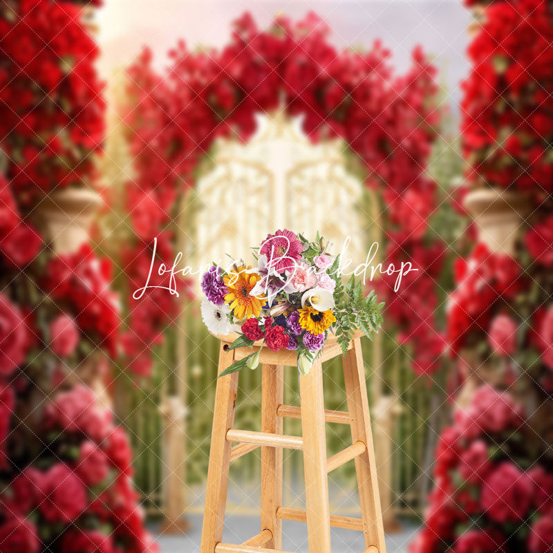Lofaris Rose Arch Garland Magic Garden Gate Spring Backdrop