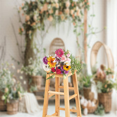 Lofaris Rose Easter Egg Decoration Spring Photo Backdrop