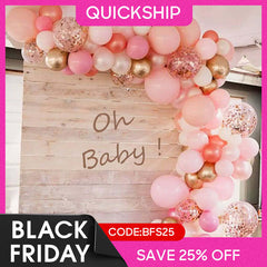 (Ship In 24HR) Rose Gold 125 Pack DIY Balloon Arch Kit | Garland Party Decorations - Pink
