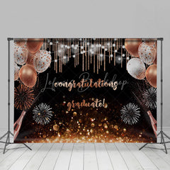 Lofaris Rose Gold Ballon Bokeh Congratulation Graduate Backdorp