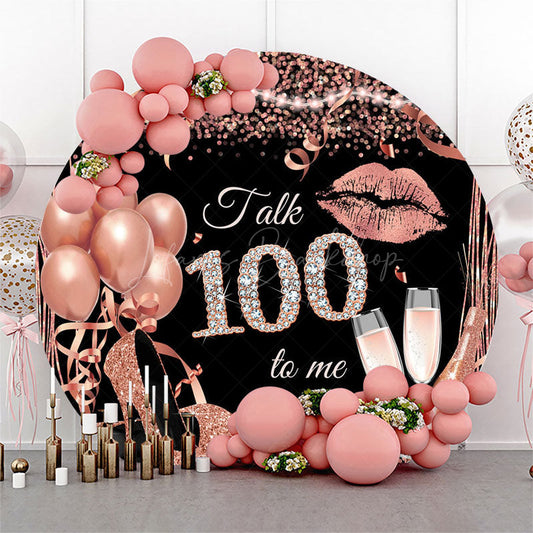Lofaris Rose Gold Balloon Heel Round 100th Birthday Backdrop