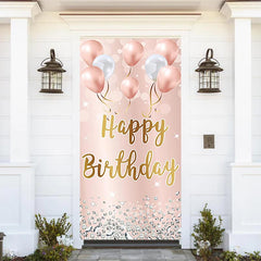 Lofaris Rose Gold Balloons Diamond Girls Birthday Door Cover