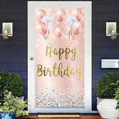 Lofaris Rose Gold Balloons Diamond Girls Birthday Door Cover
