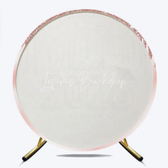 Lofaris Rose Gold Glitter Circle Backdrop For Grad Party