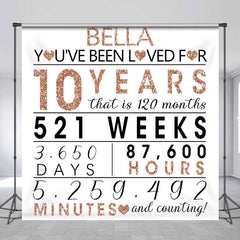 Lofaris Rose Gold Glitter Letter Custom Anniversary Backdrop