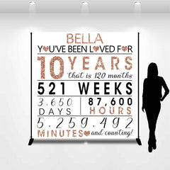 Lofaris Rose Gold Glitter Letter Custom Anniversary Backdrop