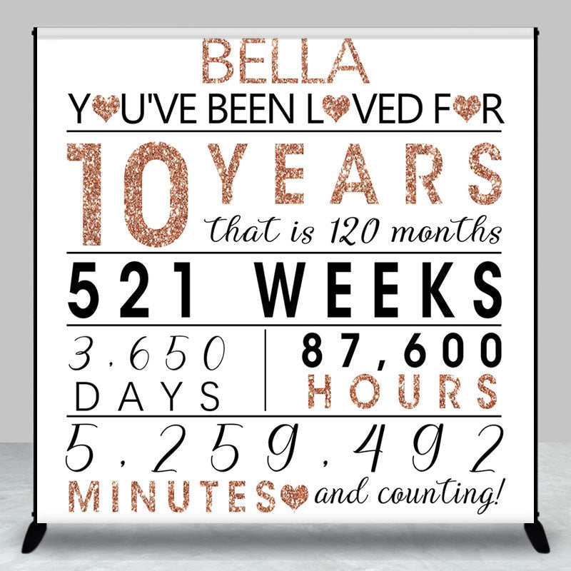 Lofaris Rose Gold Glitter Letter Custom Anniversary Backdrop