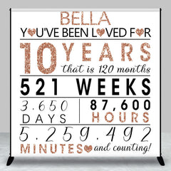 Lofaris Rose Gold Glitter Letter Custom Anniversary Backdrop