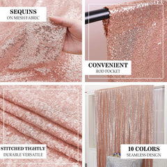 Lofaris Rose Gold Glitter Sequin Wall Fabric Backdrop for Party