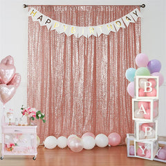 Lofaris Rose Gold Glitter Sequin Wall Fabric Backdrop for Party