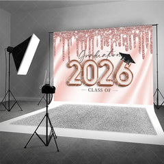 Lofaris Rose Gold Graduation Class Of 2026 Party Backdrop