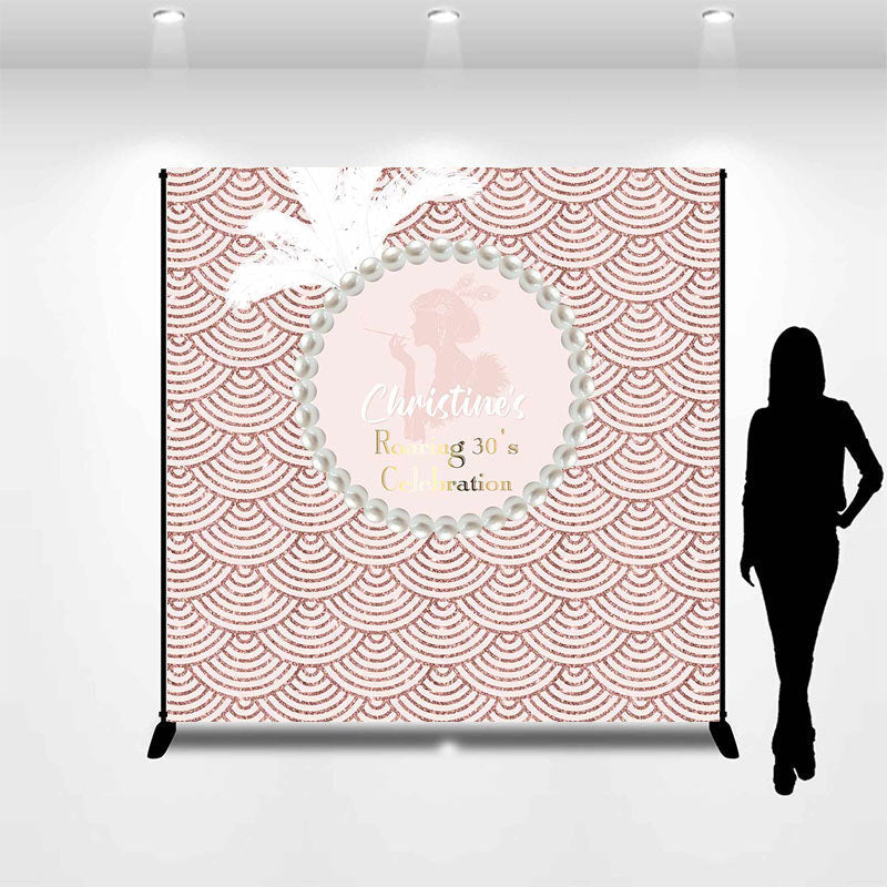Lofaris Rose Gold Pearl Morden Custom 30th Birthday Backdrop