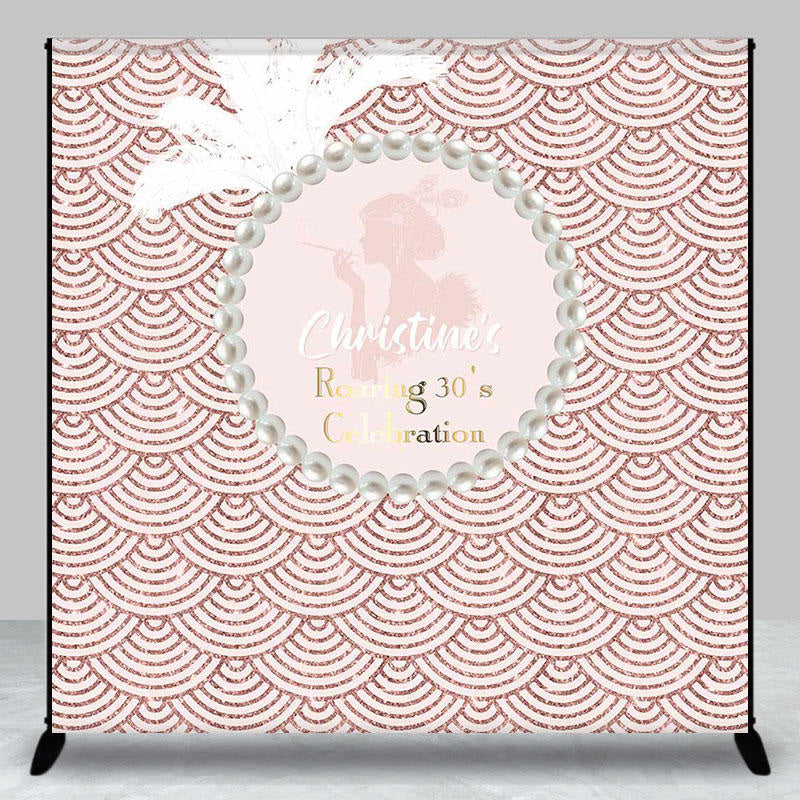 Lofaris Rose Gold Pearl Morden Custom 30th Birthday Backdrop