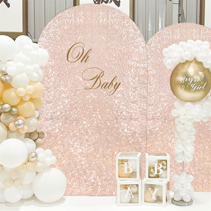 Lofaris Rose Gold Sequin Fitted Arch Backdrop Cover for Wedding Decor