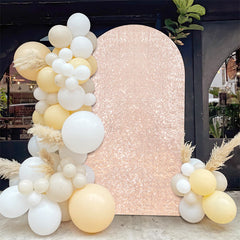 Lofaris Rose Gold Sequin Fitted Arch Backdrop Cover for Wedding Decor