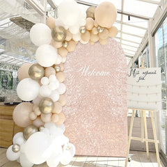 Lofaris Rose Gold Sequin Fitted Arch Backdrop Cover for Wedding Decor