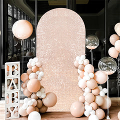 Lofaris Rose Gold Sequin Fitted Arch Backdrop Cover for Wedding Decor