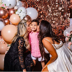 Lofaris Rose Gold Shimmer Wall Panels Sequins Backdrop Banner