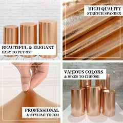 Lofaris Rose Gold Stretchy Spandex Fitted Cylinder Cover