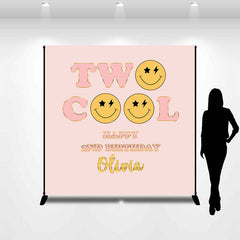 Lofaris Rose Gold Two Cool Custom Smile Girl Birthday Backdrop
