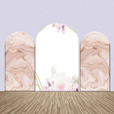 Lofaris Rose Golden Marble Texture Flowers Arch Backdrop Kit