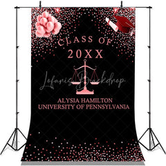 Lofaris Rose Pink Bokeh Ballons Class Of 2022 Black Backdrop