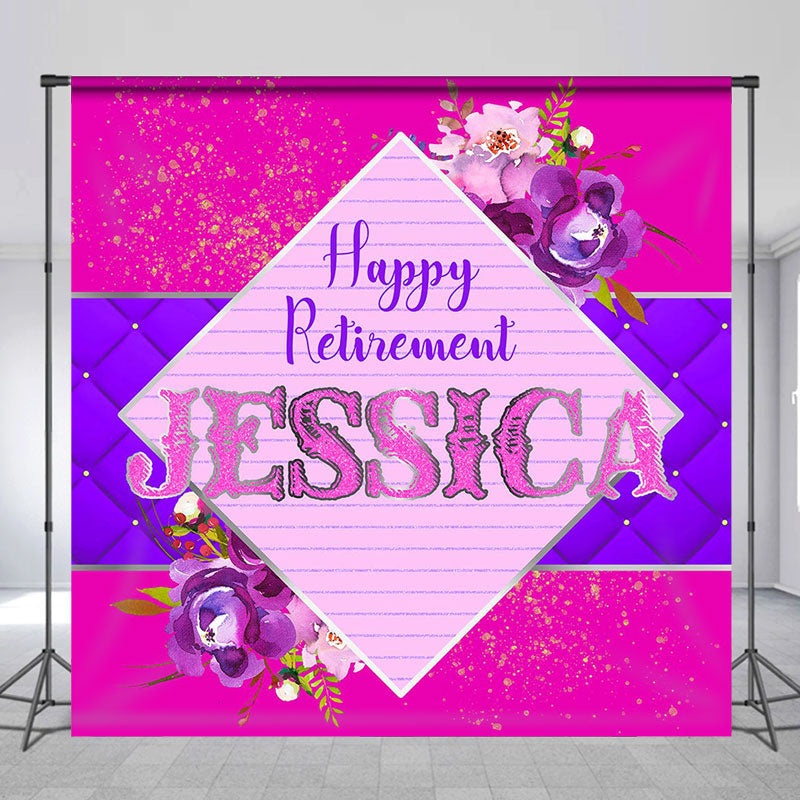 Lofaris Rose Pink Floral Custom Retirement Party Backdrop