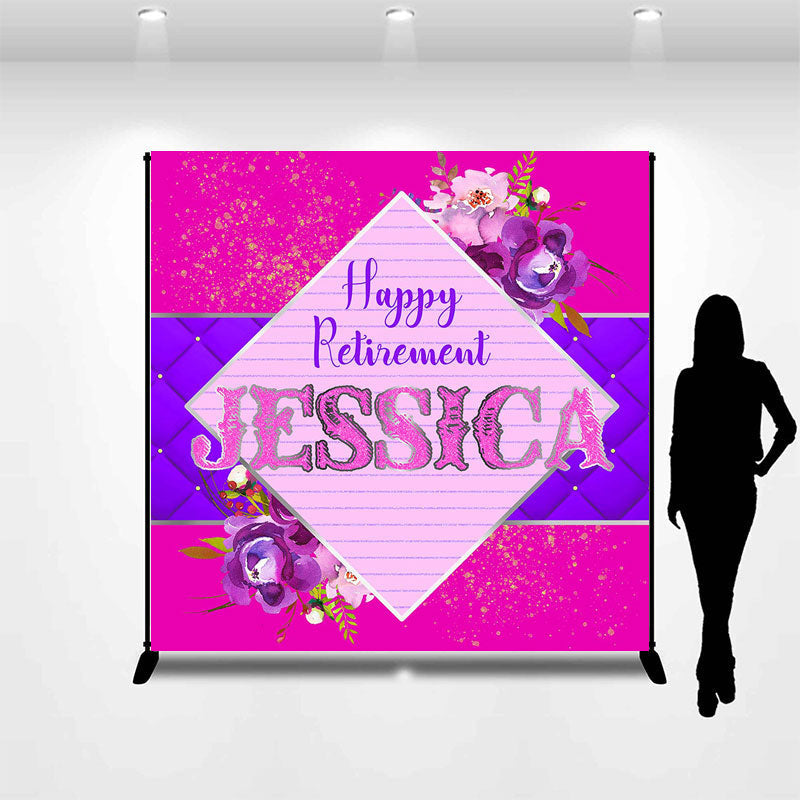 Lofaris Rose Pink Floral Custom Retirement Party Backdrop