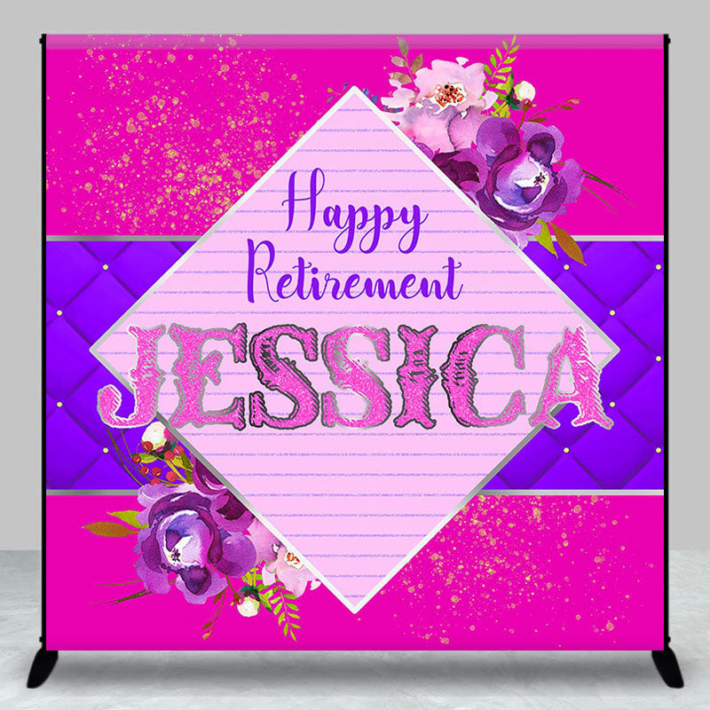 Lofaris Rose Pink Floral Custom Retirement Party Backdrop