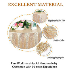 Lofaris Rose Pink Glitter Sequin Banquet Round Table Cover