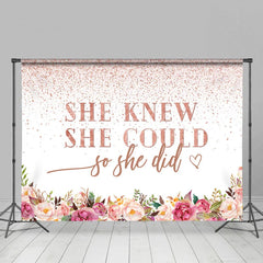 Lofaris Rose Pink She Did Graduation Party Backdrop For Girl