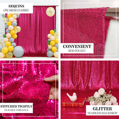 Lofaris Rose Red Sparkling Sequin Fabric Backdrop For Birthday