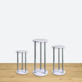 Lofaris Round 3pcs Display Cylinder Metal Pedestals Plinths