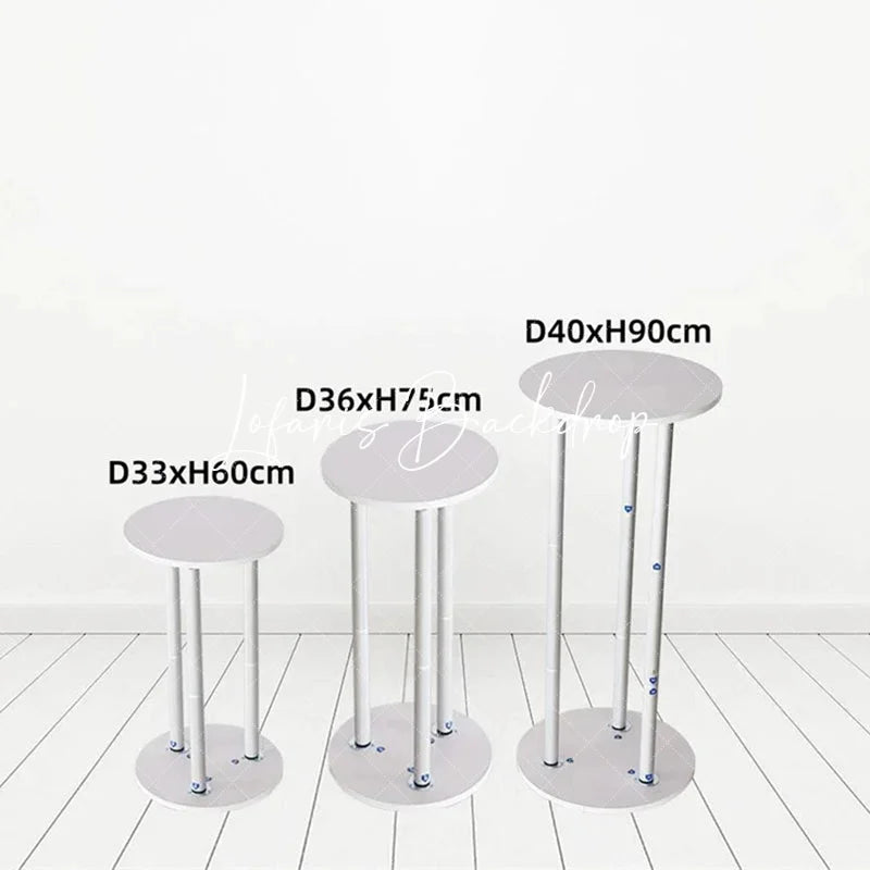 Lofaris Round 3pcs Display Cylinder Metal Pedestals Plinths