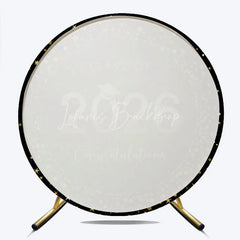 Lofaris Round Black And Gold Class 2026 Graduation Backdrop