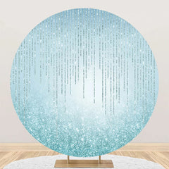 Lofaris Round Blue Glitter Crystal Tassel Birthday Backdrop