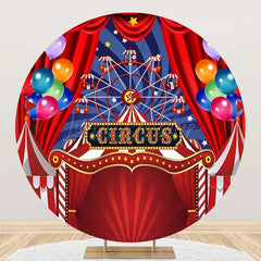 Lofaris Round Blue Red Circus Tent Balloon Party Backdrop