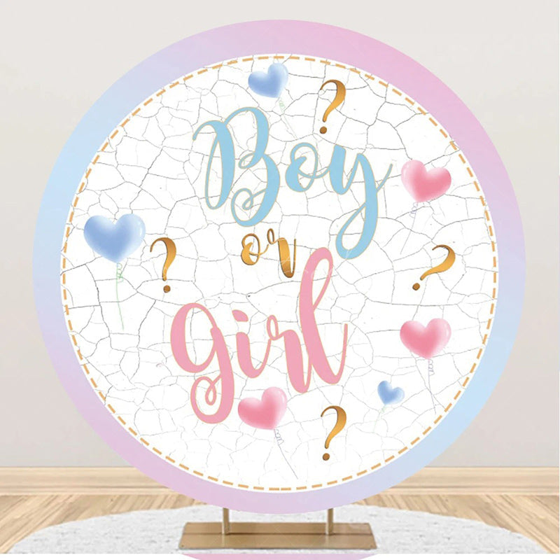 Lofaris Round Boy Or Girl Marbled Backdrop For Gender Reveal