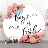 Lofaris Round Boy Or Girl White Backdrop For Gender Reveal