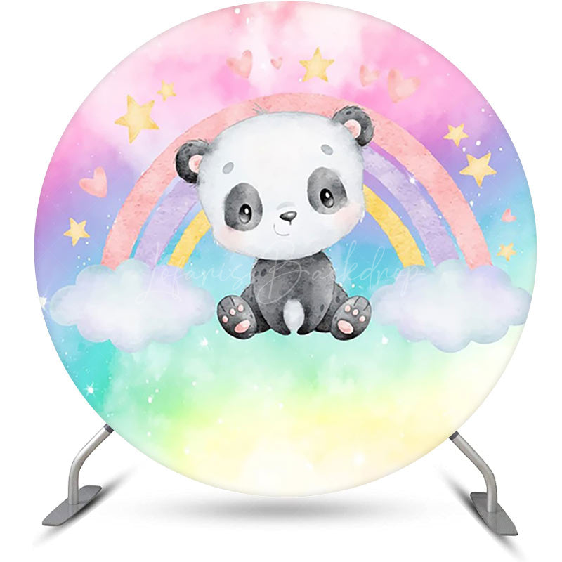 Lofaris Round Colorful Rainbow Clould Baby Shower Backdrop