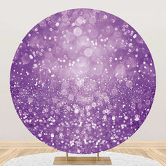 Lofaris Round Dreamlike Purple Glitter Bokeh Birthday Backdrop