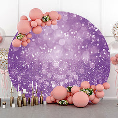 Lofaris Round Dreamlike Purple Glitter Bokeh Birthday Backdrop