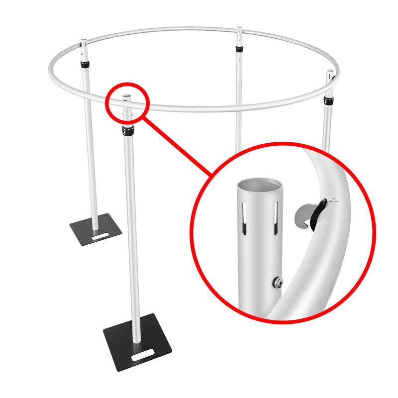Lofaris Round Frame Adjustable Pipe Drape Backdrop Stand for Event